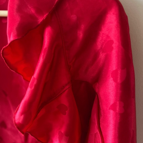 Heart Print Red Ruffled Handmade Open Top S-M - Picture 6 of 6
